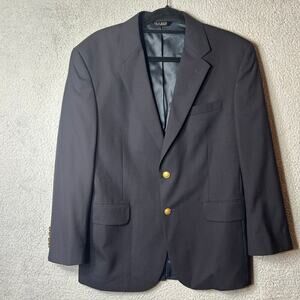 JoS. A. Bank Blazer Mens 40S Navy Worsted Wool Gold Buttons Jacket Preppy Casual